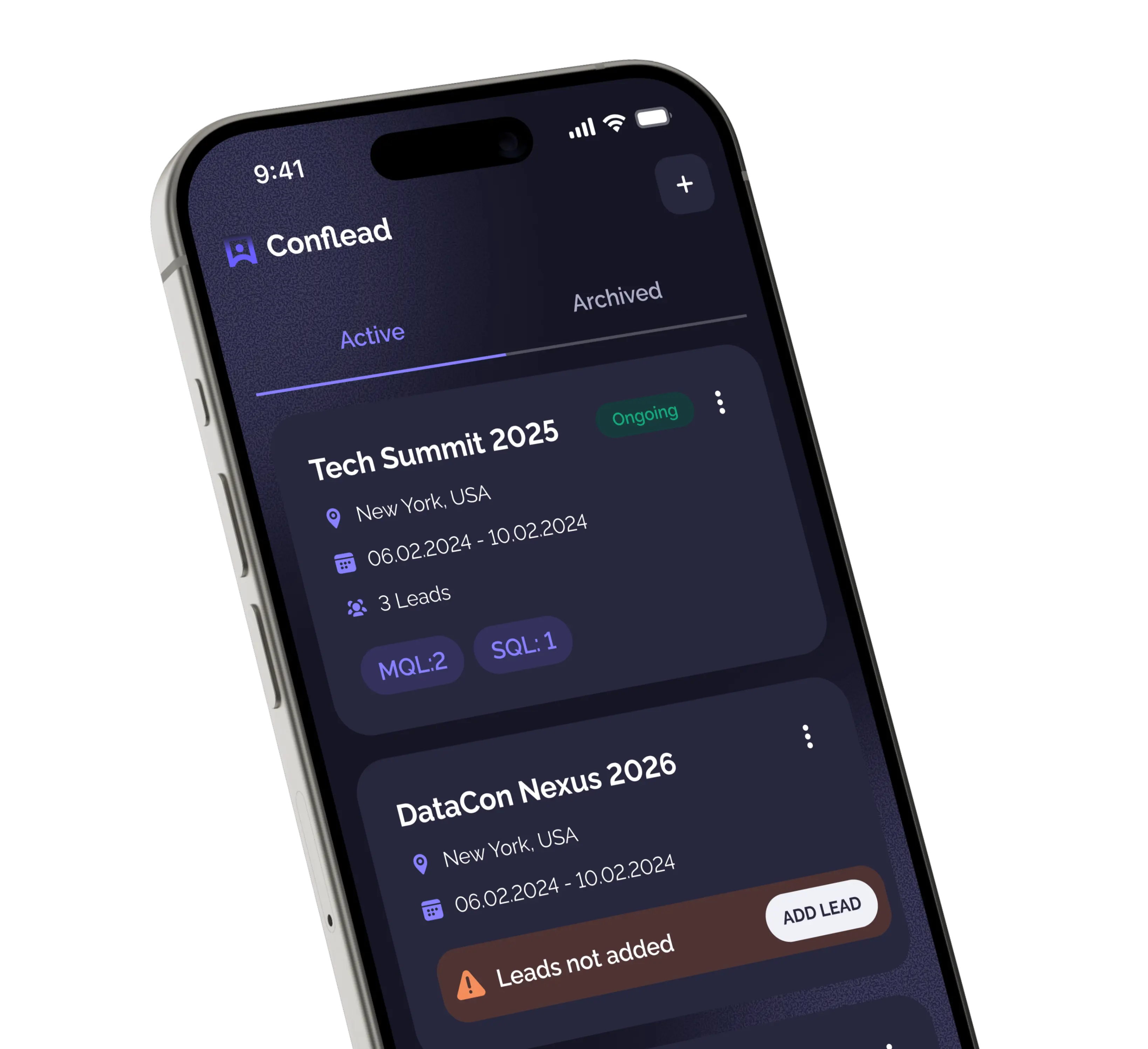 Conflead mobile app preview